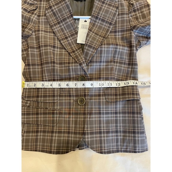 BCBGMAXAZRIA‎ Nancy The Double B Suiting Blazer Plaid Puff Sleeve XXS 3/4 sleeve - Picture 7 of 12